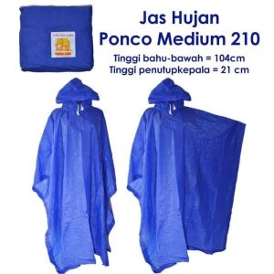 Jas Hujan Ponco Medium Gajah Elephant 210/Mantel Ujan Poncho Model Kelelawar/Raincoat Kalong