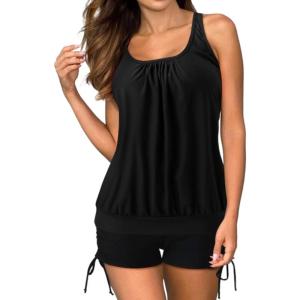 Womens Tankini Swimsuit High Waist Swim Shorts Push Up Top Beach Comfortable Two Piece Swimwear