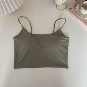 【SG stock】 Premium Slim straps Ice silk bralette/seamless crop bra top/wireless bra/tube top/singlet/camisole B35