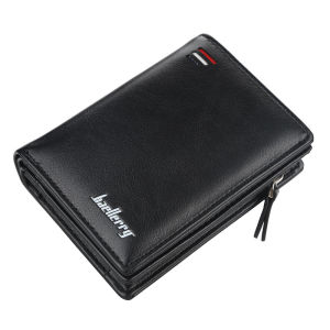 Baellerry Soft Leather Wallet Card Holder Multifunctional Mens Business Short Wallet Thickened With Zipper Coin Wallet