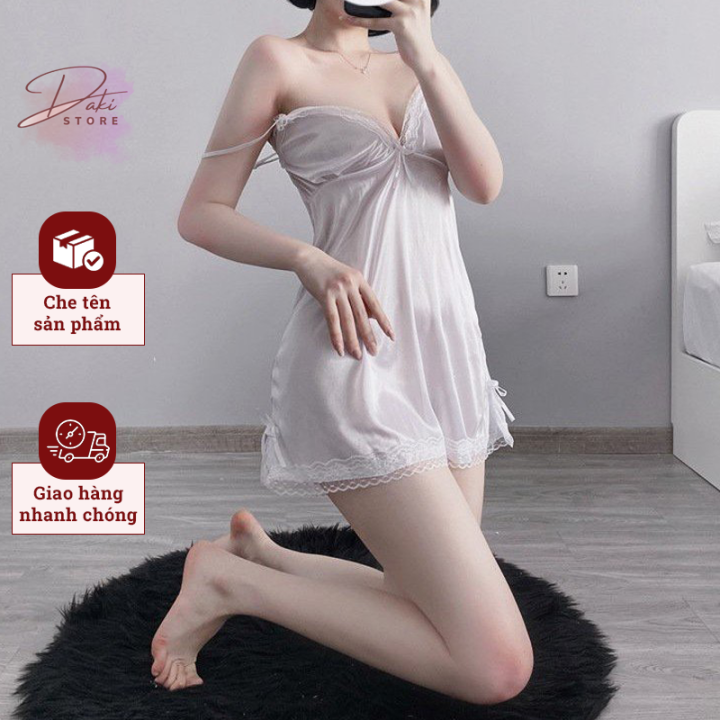 Váy ngủ sexy lụa phi bóng cao cấp, Đầm ngủ đan dây hở lưng M46 | Shopee  Việt Nam