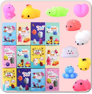 10Pcs Cute Squishy Toy Mini Animal Antistress Ball Squeeze Rising Fidget Soft Mochi Sticky Stress Relief Toys Pop It (Blind Box)