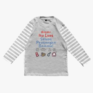 Kaos Atasan Anak Lengan Salur Panjang Desain Terbaru Motif Edukasi