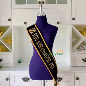 N001 สายสะพายสั่งสกรีนคำเองตามใจชอบ (ไม่จำกัดข้อความ) ผ้ากำมะหยี่