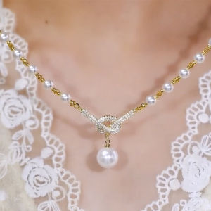 Women Natural Pearl Necklace Elegant 37 Natural Pearls Light Luxury Freshwater Pearl Necklace Classic Fashion Jewelry Gift Accessories