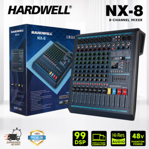 HARDWELL NX-8 เครื่องผสมมืออาชีพ เอฟเฟกต์การประมวลผลสัญญาณ 99 แบบ การเชื่อมต่อ Bluetooth ในตัว เครื่องผสมมืออาชีพด้านประสิทธิภาพบนเวที