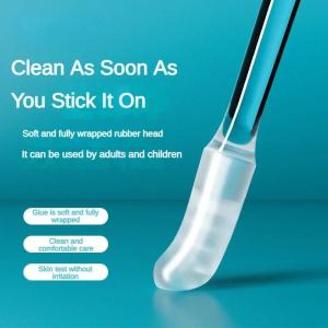 Disposable Sticky Ear Swabs Pick Reusable Ear Cleaner Soft Silicone Ear Wax Removal Tool Earwax Remover For Olders Adult Kid