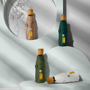 ร่มไม้ขนาดเล็กสําหรับผู้หญิงร่มกันฝนพับได้แบบพกพาร่มกันแสงยูวีกันฝน8K กันลมใช้กลางแจ้ง