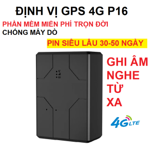Thiết bị định vị GPS mini P16 4G không dây ô tô xe máy nghe âm thanh ghi âm chính xác cao phần mềm miễn phí trọn đời