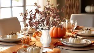 4 Pcs 30 inch Leaves Stems for Vase Artificial Rusty Quince Leaf Faux Branch Floral Pick Fake Twig Plants with Long Stem for Home Table Centerpiece Harvest DIY Decor