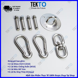 Bộ móc treo đĩa tròn gắn trần treo võng treo xích đu treo lụa yoga chất liệu inox chịu tải 500kg - CB801