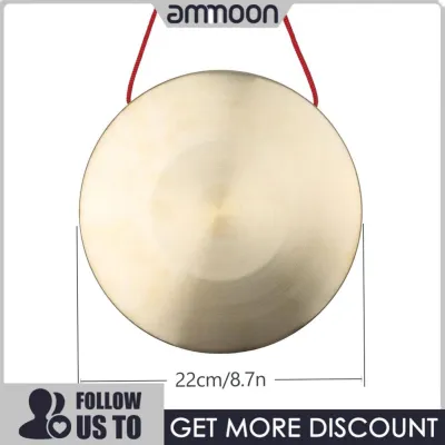 ammoon Funien Clear Sound Brass 15cm Hand Gong Cymbals with Play Hammer for Improving Children s Rhythm Opera Performances Brass 30cm Gong Diameter (22cm)