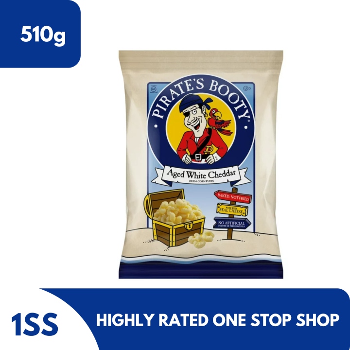 Pirates Booty Cheese Puffs Ages White Cheddar, 510g