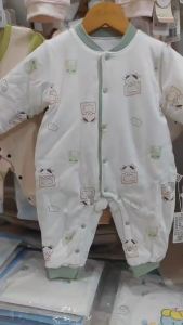 25 Autumn Winter Baby Quilted Jumpsuit Stand Collar Cuffed Snap Button Infant Base Layer Crawling Suit 73-90 Code