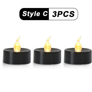 1/3Pcs Flameless LED Electronic Candle Lights Battery Powered Tealight Flashing Christmas Halloween Home Party Decoration Table Lamp