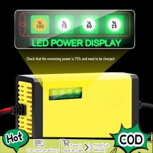12V Waterproof Battery Charger – Smart Pulse Repair with LCD for Car & Motorcycle Batteries