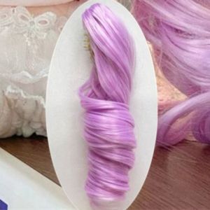 XYAX Tóc Xoăn Dài Tóc Giả sợi hóa học búp bê cotton Kẹp Tóc đuôi ngựa Tóc búp bê BJD SD Đơn 20cm Tóc đuôi ngựa Xoăn Dài búp bê Búp bê vải lông