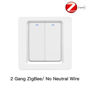 (3Days Arrive)BOIO Tuya WiFi/Zigbee Smart Switch Push Button Wall Light Switch No Neutral Wire Work With Smart Life App TuyaVoice Control Alexa Home Compatible
