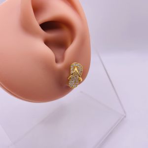 Bông tai titan hình chiếc dép lớn Khuyên tai đính đá hình chiếc dép bằng titan không phai không rỉ sét Trangsucmoiluatuoi.RIN