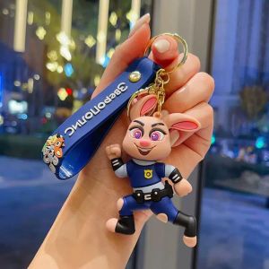 JOYNCLEON Zootopia thỏ Judy cảnh sát Keychain Mặt treo hoạt hình Túi Ô Tô Keyring Quà Tặng