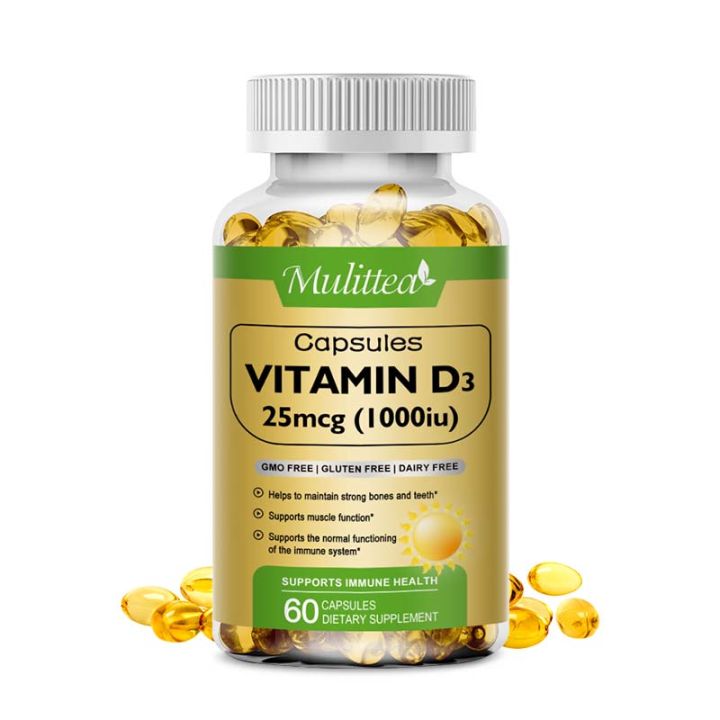 Mulittea Vitamin D3 1000 IU 25 Mcg Vitamin D Capsules Healthy Muscle