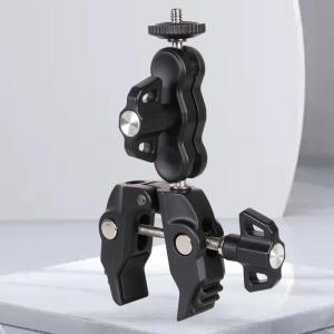 แขนยึดยึดแบบหนีบอเนกประสงค์พร้อมเกลียว3/8 1/4ขนาดใหญ่สำหรับอุปกรณ์ไฟกระพริบแฟลชวิดีโอ LED ของจอมอนิเตอร์