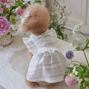 GAN62 Soft Pet Princess Dress Lace Breathable Pet Summer Clothes Pet Supplies Thin Design Cat Flying Sleeve Skirt for Puppy Kittens