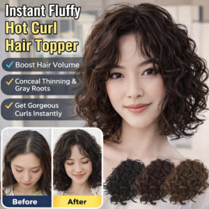 Fashion Hair Topper Voluminous Gray Hair Cover Realistic Scalp Heat Styled Curly Hair Piece Women Middle Aged Hair Solution