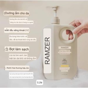 Sữa Tắm Nước Hoa Ramzer (1 Lít) Hương Thơm Sang Trọng Quyến Rũ Dưỡng Sáng Và Làm Mềm Mịn Da