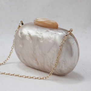 New Fashion Wallet Women Acrylic Cute Round Marble White Party Evening Bag Cute Luxury Party Prom Handbag Casual Solid Clutch Purses