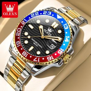 OLEVS Watch For Men Waterproof Original Stainless steel strap Classic Business Luminous Calendar import Japan Movement