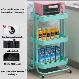 Xe đẩy Spa Kệ Bỉm Sữa 3 Tầng Trắng Có Bánh Xe Đẩy Kệ Spa Đa Năng 3 Ngăn Để Đồ Phòng Khách Phòng Bếp
