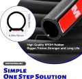 D-Shape Car Door Rubber Seal Strip,Black Automotive Weather Stripping with Self-Adhesive to Reduce Noise and Water-Leaking fit Most Car,Truck,SUV,RV,Boat and Home Application,18ft (18ft). 