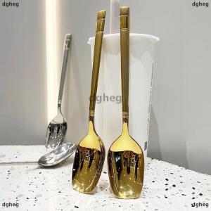 [COD] dgheg Long Handle Square Head Spoon Lantern Stainless Steel Watermelon Spoon Thickened Household Kitchen Supplies