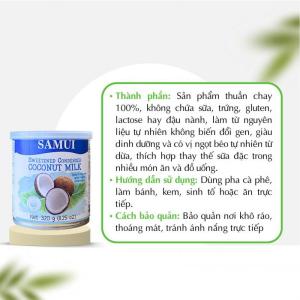 Sữa đặc thuần chay SAMUI 320g Vegan 100% từ dừa hữu cơ không biến đổi gen không gluten không chứa đạm bò không đậu nành