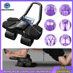 Winnereco AB Roller Wheel การออกกำลังกายหน้าท้องลูกกลิ้ง 4 ล้อกล้ามเนื้อกล้ามเนื้อเทรนเนอร์แกนเสริมความแข็งแรงสำหรับการฝึกอบรมสำหรับบ้านในบ้าน