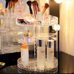 Best Quqlity Rak Kosmetik Putar Acrylic diamod & Make Up Putar 360 Derajat Bahan