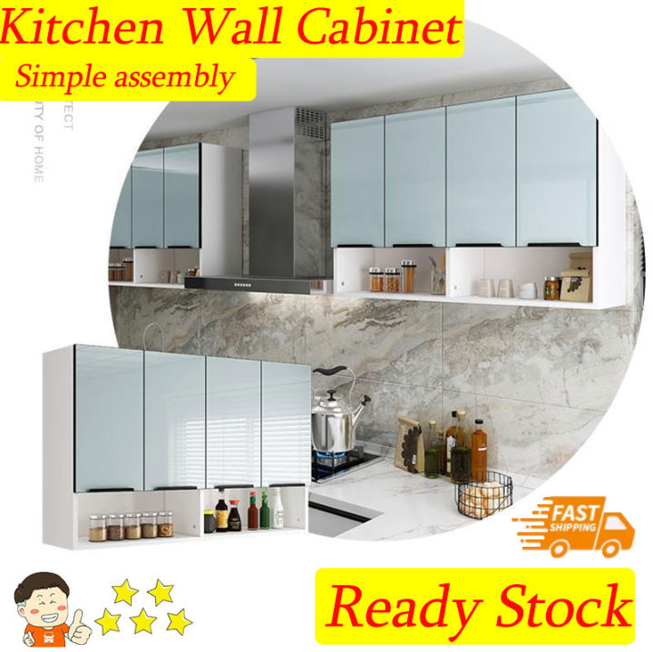 Ready Stock-European Kitchen Solid wood kitchen wall cabinet wall ...