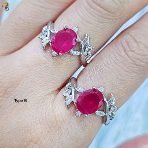 Graduation Grade Red Ruby Titanium Adjustable Rings (3 Designs)