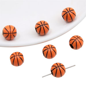 10-30pcs Acrylic Baseball Basketball Tennis Ball Football Sport Beads for Bracelet Necklace Keychain DIY Jewelry Craft Making