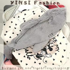 YINSI Cute Plush Shark Pencil Case Student Stationery School Supplies Kawaii Doll Back To School Storage Bag Pen Bag Stationery