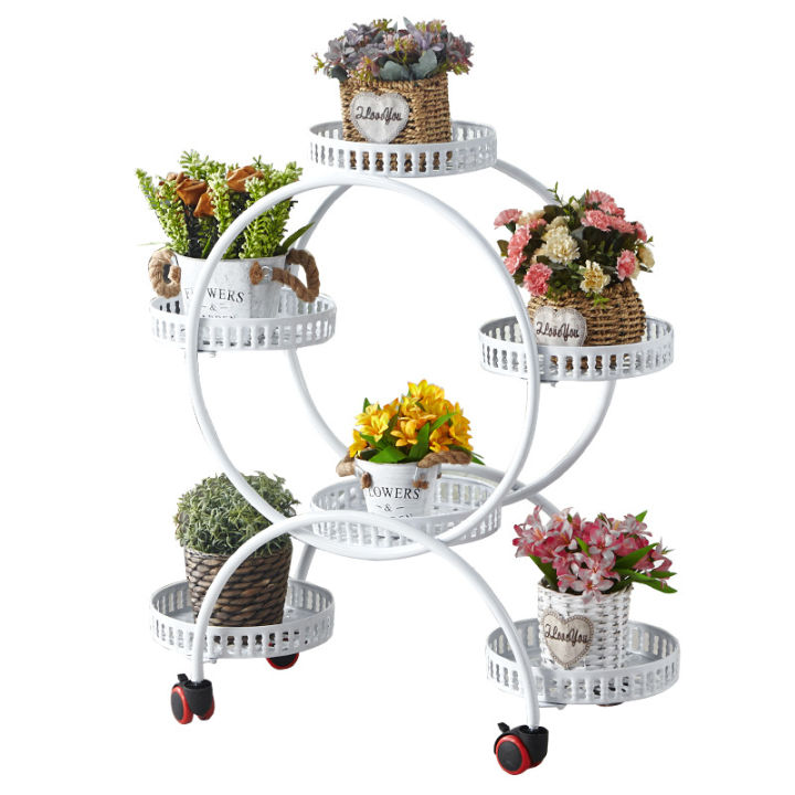 Shiok Living 🚀 Flower frame wrought iron multi-layer Flower Plants Rack ...