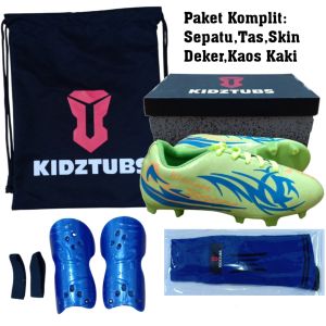 KIDZTUBS Sepatu Bola Anak Paket Komplit Sepatu Bola Tas Skin Deker Kaos Kaki Usia 6-10 Tahun Size 28 29 30 31 32 33 34 35 36 37 KDZ1649010425