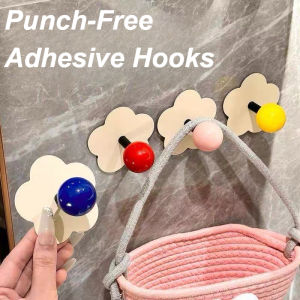 Punch-Free Dopamine Adhesive Hooks Heavy Duty Home Storage Bathroom Hanger Hooks Wall Mount Room Door Coat Hooks