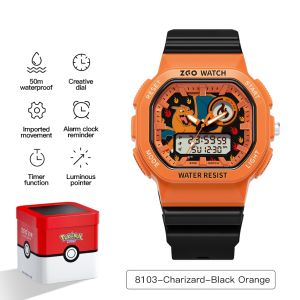 【Malaysia shipped】ZGO Pokémon Watch Student Children Electronic Watch Boys Girls Fashion Trend Leisure Exam Sports Dual Display Birthday Gift for Children Gift 8103