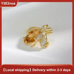 【Y2E2noa】 Fashion Rhinestone Bee Shaped Brooches For Women Clothing Coat Jewelry Accessories Gifts