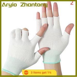 Aryio ถุงมือไนลอนแบบสัมผัสระบายอากาศได้ครึ่งนิ้วเต็มนิ้วถุงมือทำงานกลางแจ้งถุงมือบางสำหรับล่าสัตว์ยิง