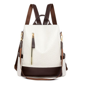 IELGY Ladies Backpack Korean Version Fashion Simple Student Schoolbag All-Match Large-Capacity Leisure Travel
