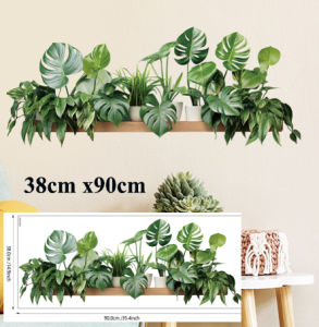 Botanical Plant Shelf Wall Stickers | Peel & Stick Greenery Wall Decals for Living Room Bedroom & Office | Waterproof | Local Stock | Fast 2-Day Delivery