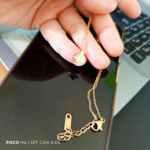 DÂY CHUYỀN TITAN ĐÁ TRÒN TRẮNG LOVE